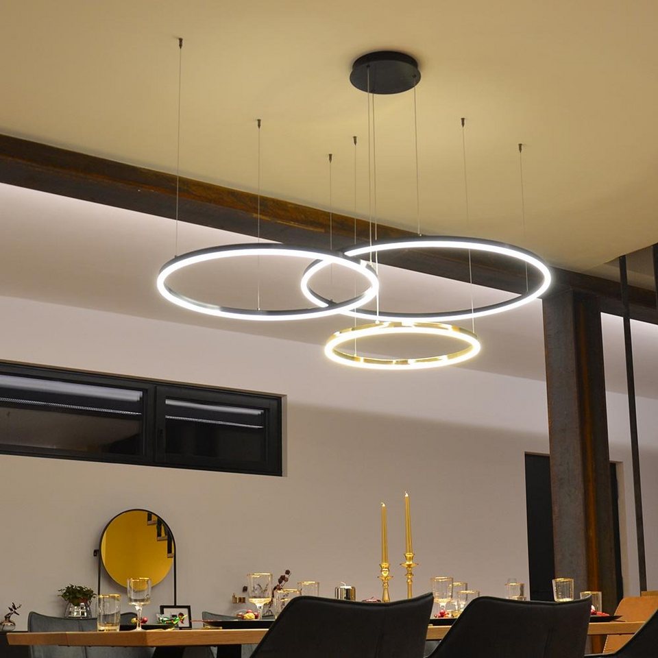 s.LUCE Pendelleuchte »Ring M LED Ø 100cm Schwarz« | OTTO