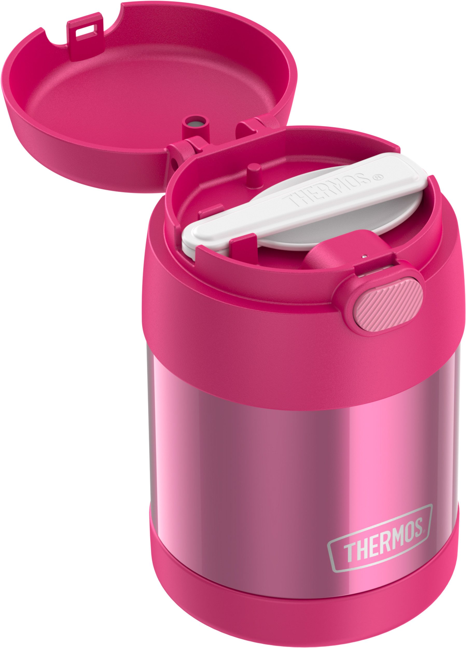 THERMOS Thermobehälter FUNTAINER FOOD JAR, Thermobehälter für Essen, spülmaschinenfest, Edelstahl, Kunststoff, Silikon, (1-tlg), 0,3l, 5h heiß & 7h kalt, dicht & auslaufsicher, mit klappbarem Löffel