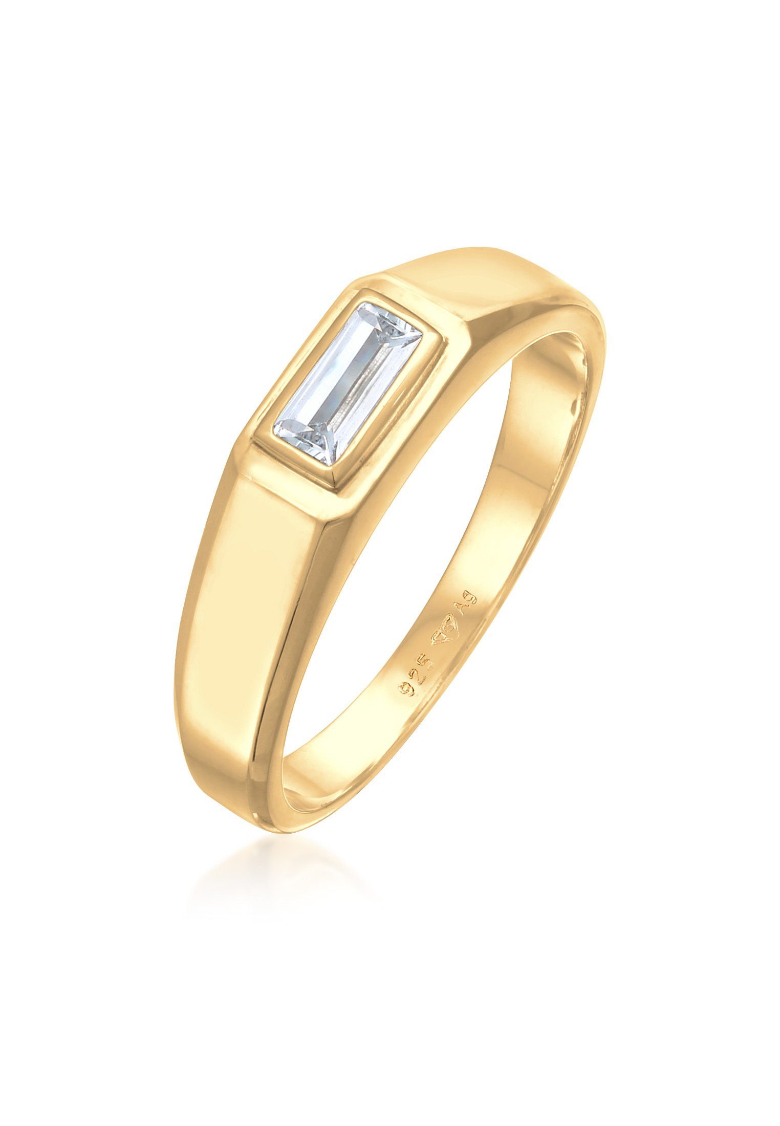 Kuzzoi Siegelring Herren Topas Baguette 925 Silber