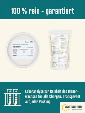 Wachsmann Bienenprodukte Bastelnaturmaterial Bienenwachs Pastillen natur 500g, (1-tlg), 100 % rein, Cosmos Natural Zertifiziert, Europharm Norm