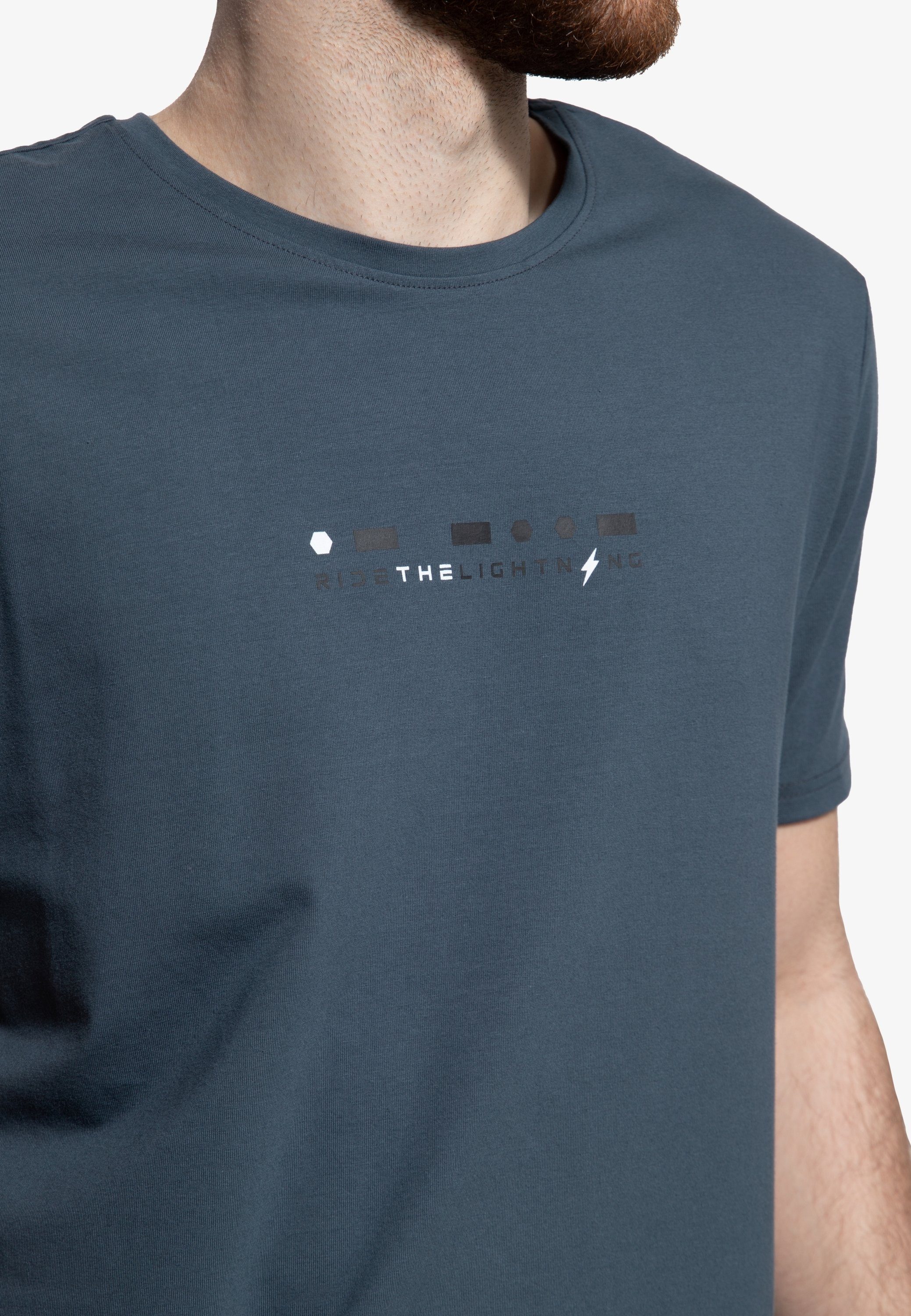 TOMMY LIFE Print-Shirt (1-tlg) mit blau Logoprint