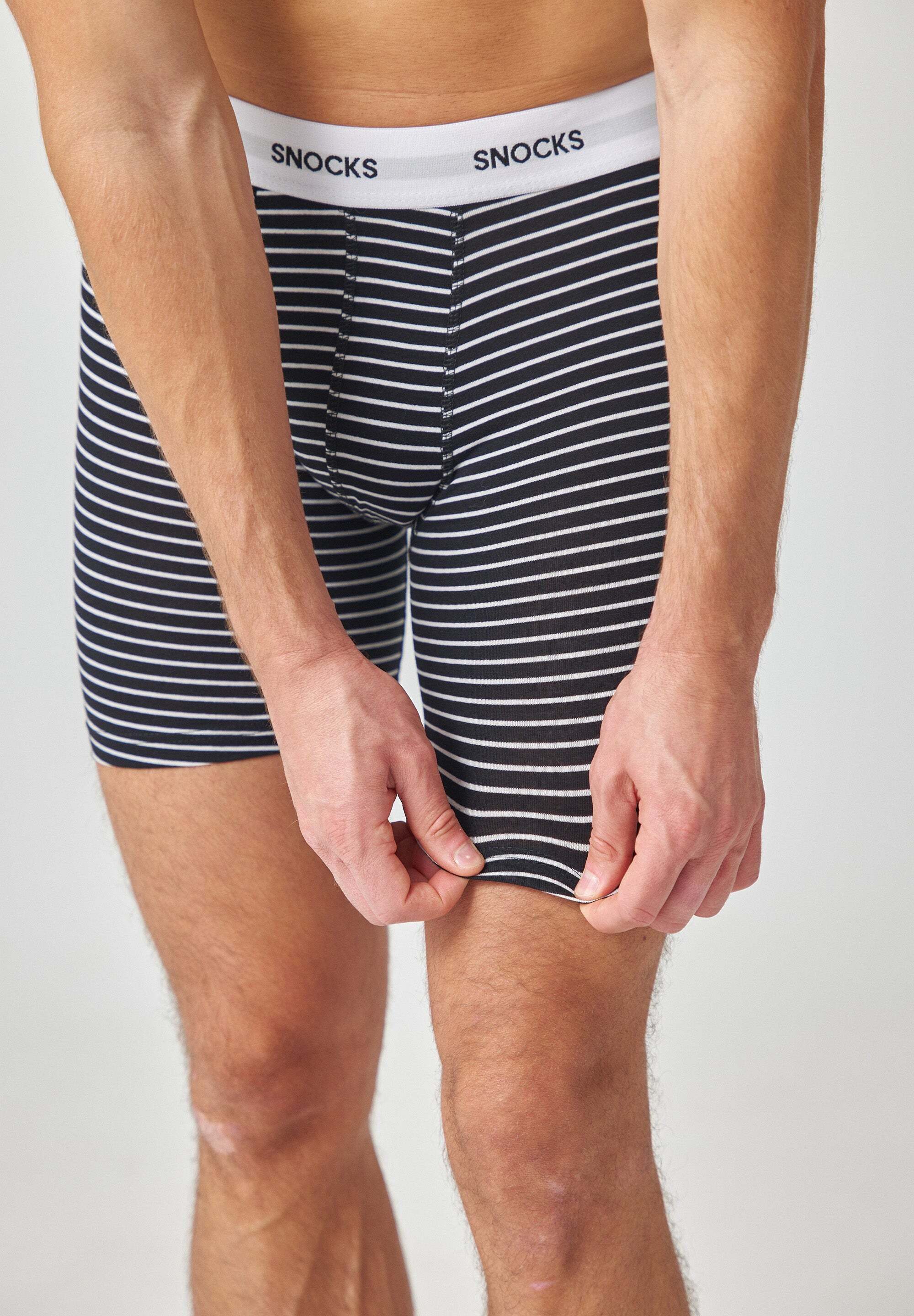 SNOCKS Boxershorts Enge Unterhosen mit längerem Bein Herren Männer (6-St) aus Bio-Baumwolle, ohne kratzenden Zettel, bequem durch längeres Bein