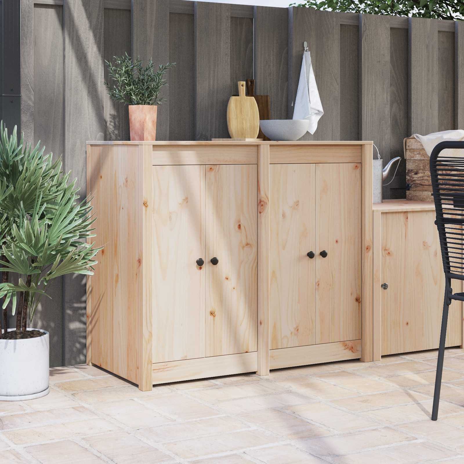 vidaXL Schranktür Küchentür MEPPEL 2 stk. Creme 50 x 9 x 82 cm Massivholz Kiefer (2 St)