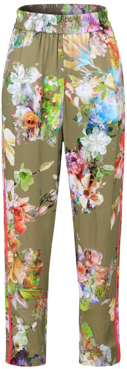 Stehmann Strandhose Zypern2, leichte Sommerhose im tropischen Blumendesign
