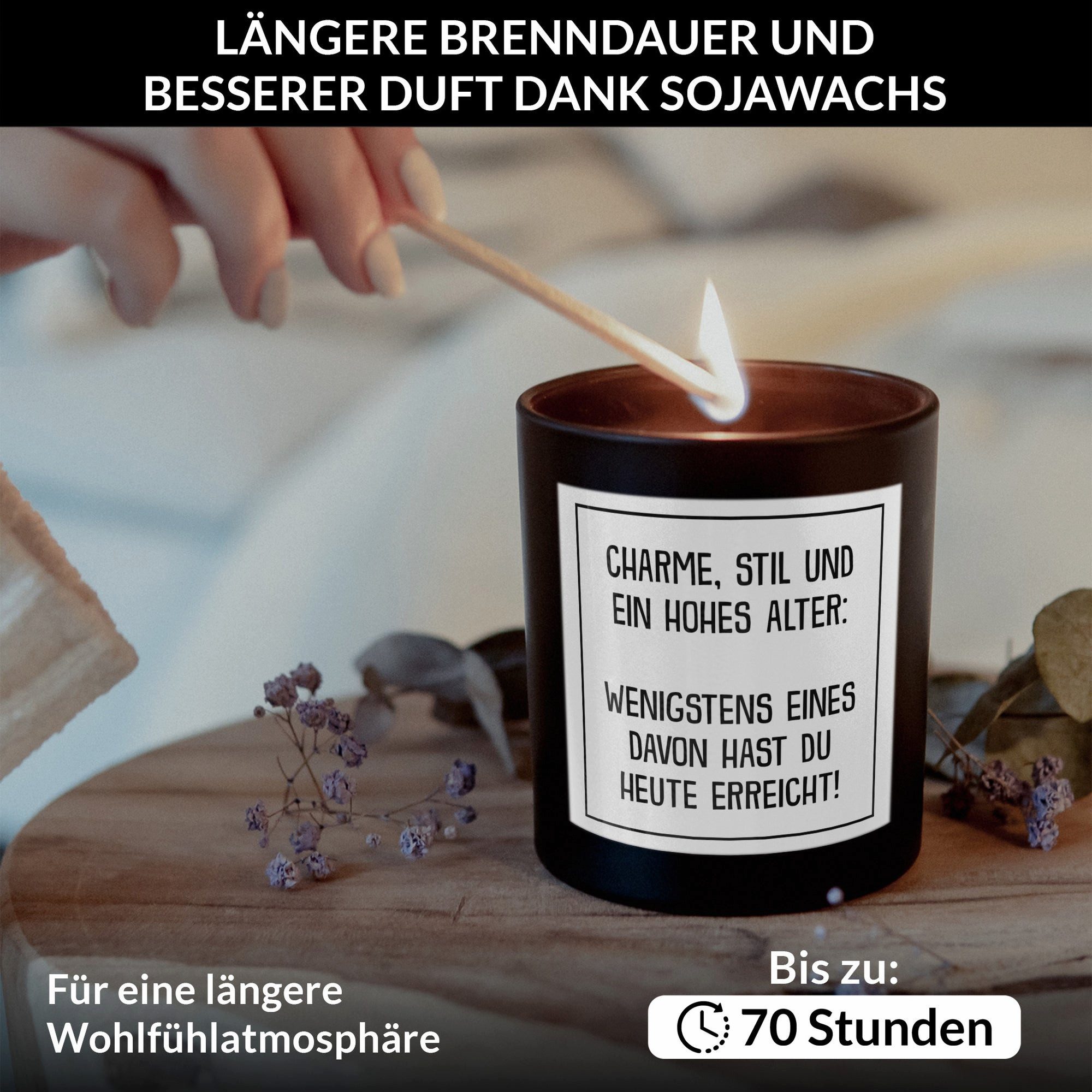 22Feels Duftkerze HANDGEMACHT Zitrus Frauen Geburtstagsgeschenk Geburtstag Deko Glas, MADE IN GERMANY, Europäisches Sojawachs, Bambusdeckel und Glas, Vegan