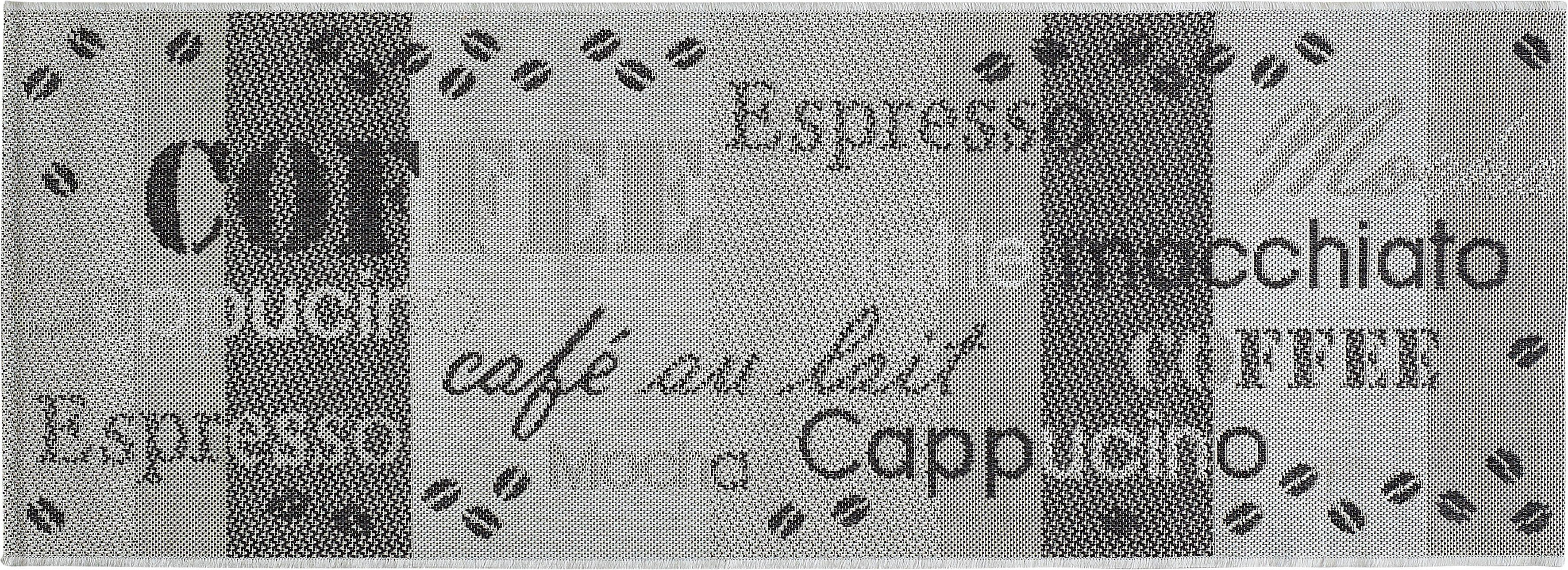 Andiamo Küchenläufer ARIZONA 1, rechteckig, Höhe: 5 mm, Flachgewebe, Motiv Kaffee, mit Schriftzug, In- und Outdoor geeignet