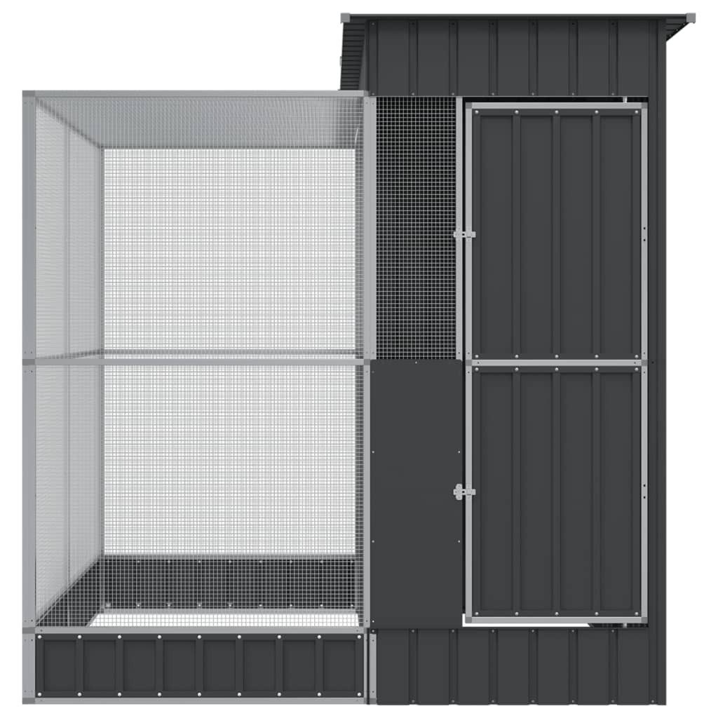 vidaXL Voliere 209 x 203 x 216 cm Hühnerkäfig Voliere mit Erweiterung außen Silbern 2
