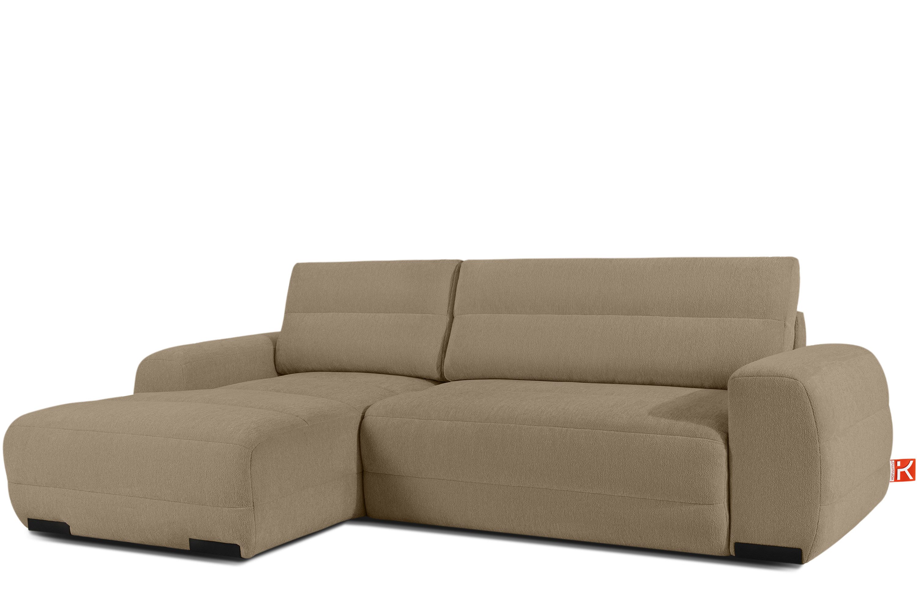 KONSIMO® Ecksofa BLUME L-Form, Schlafsofa, hergestellt in der EU, Links Ecksofa, Eckcouch mit Schlaffunktion und Bettkasten, hochwertiger Wellenfeder