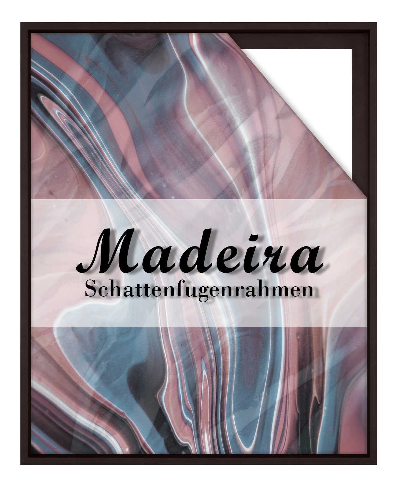 Einzelrahmen Schattenfugenrahmen Madeira, (1 Stück), 20x20 cm, Dunkelbraun, Holz