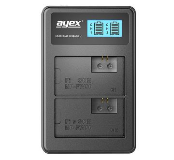 ayex ayex USB Dual Ladegerät für Sony NP-FW50 Akkus Kamera-Ladegerät