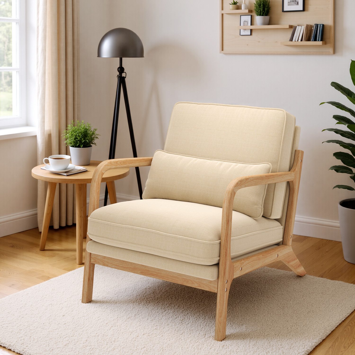 Bealife Sessel Relaxsessel mit Armlehne und Kissen (Polstersessel, 1-St., Loungesessel), für Schlafzimmer, Wohnzimmer)