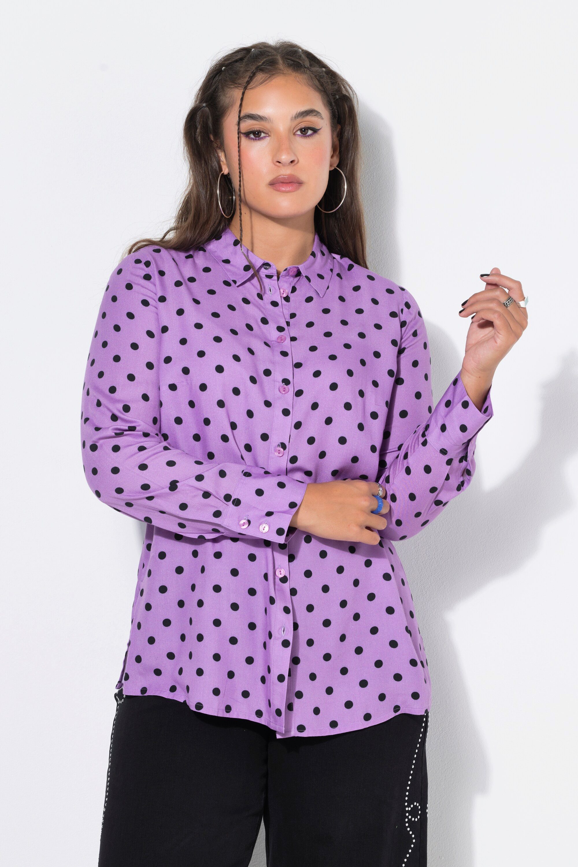 Studio Untold Hemdbluse Hemdbluse Wide Shape Polkadots