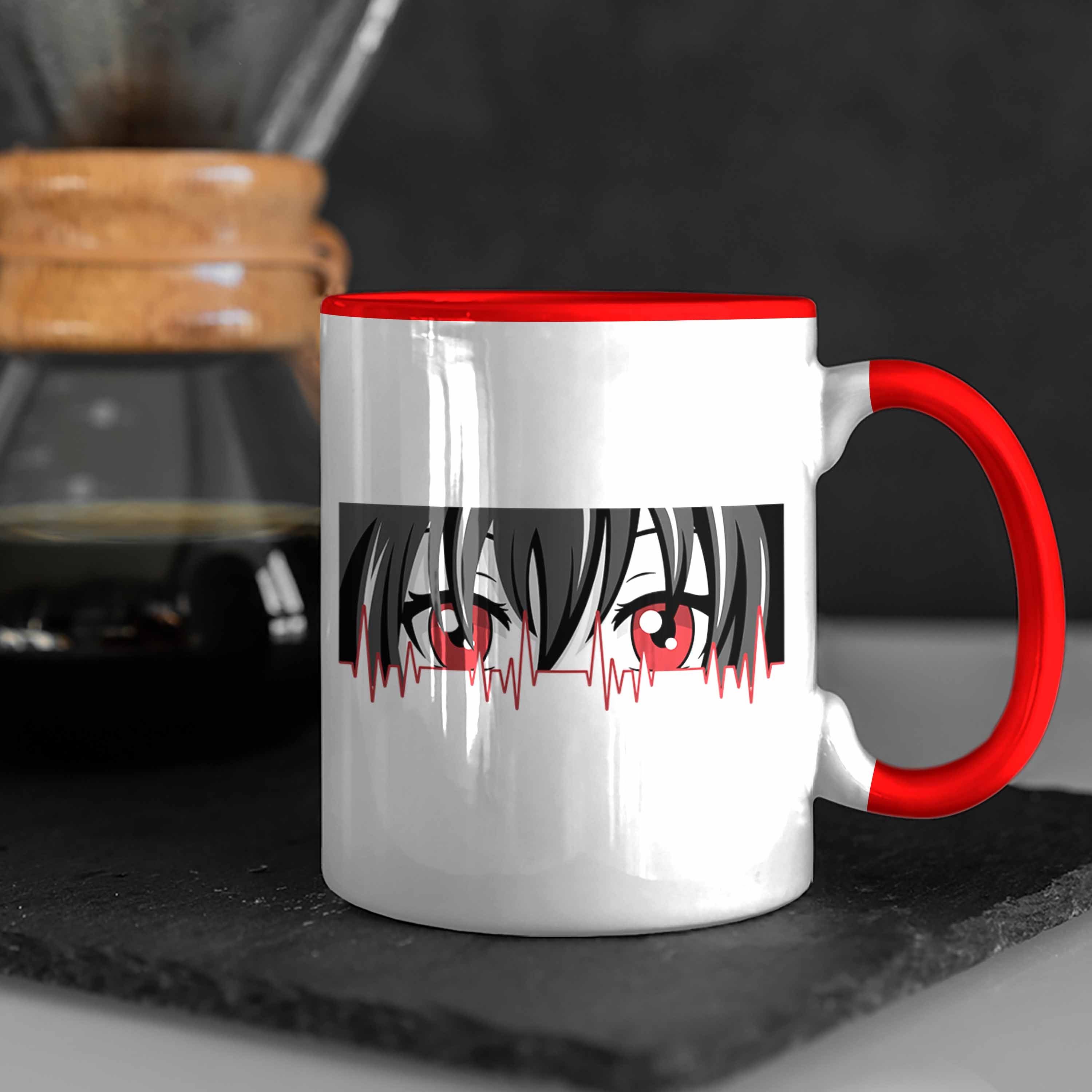 Herzschlag Tasse Rot Fans Hobby Trendation für Geschenkidee Geschenk Anime Tasse Anime