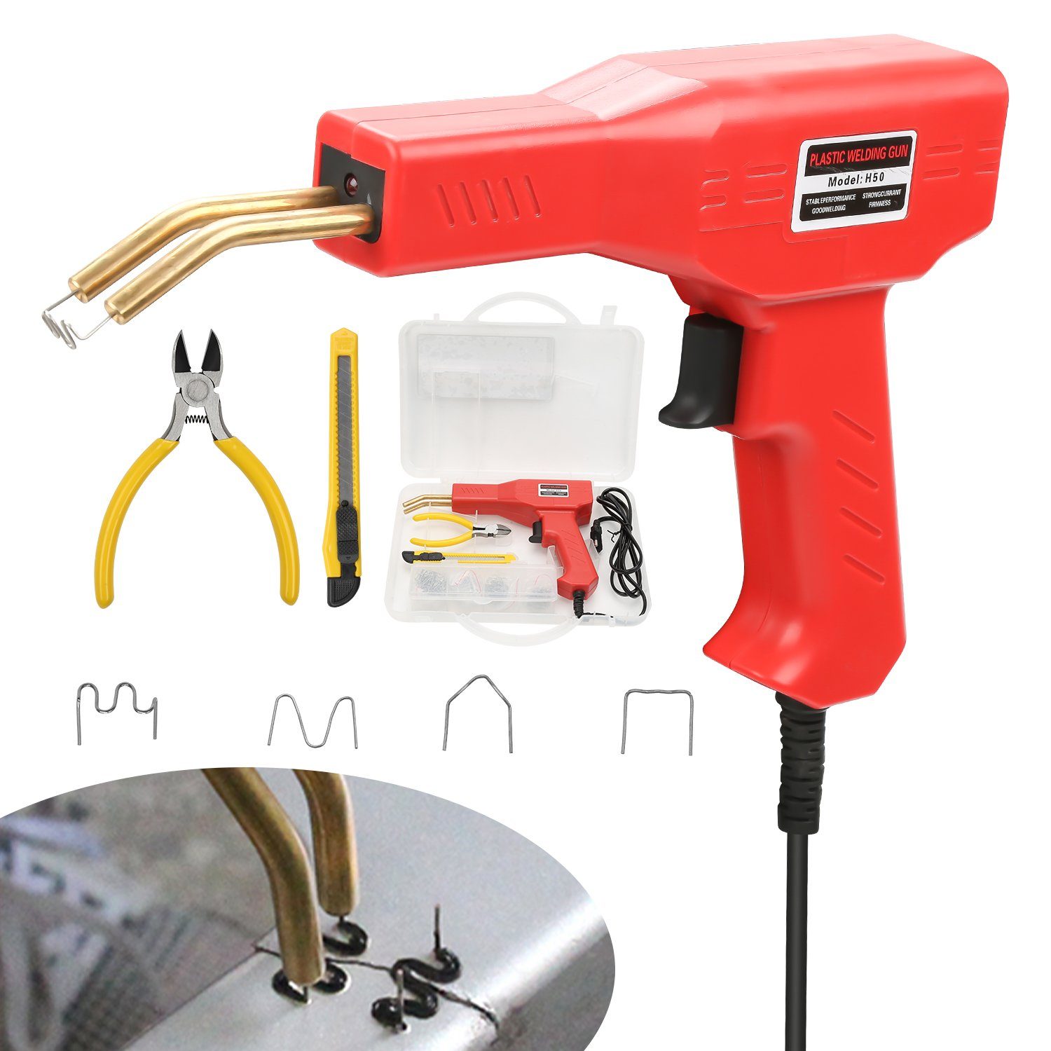 Clanmacy Elektroschweißgerät Kunststoff Schweißgerät Auto kunststoff