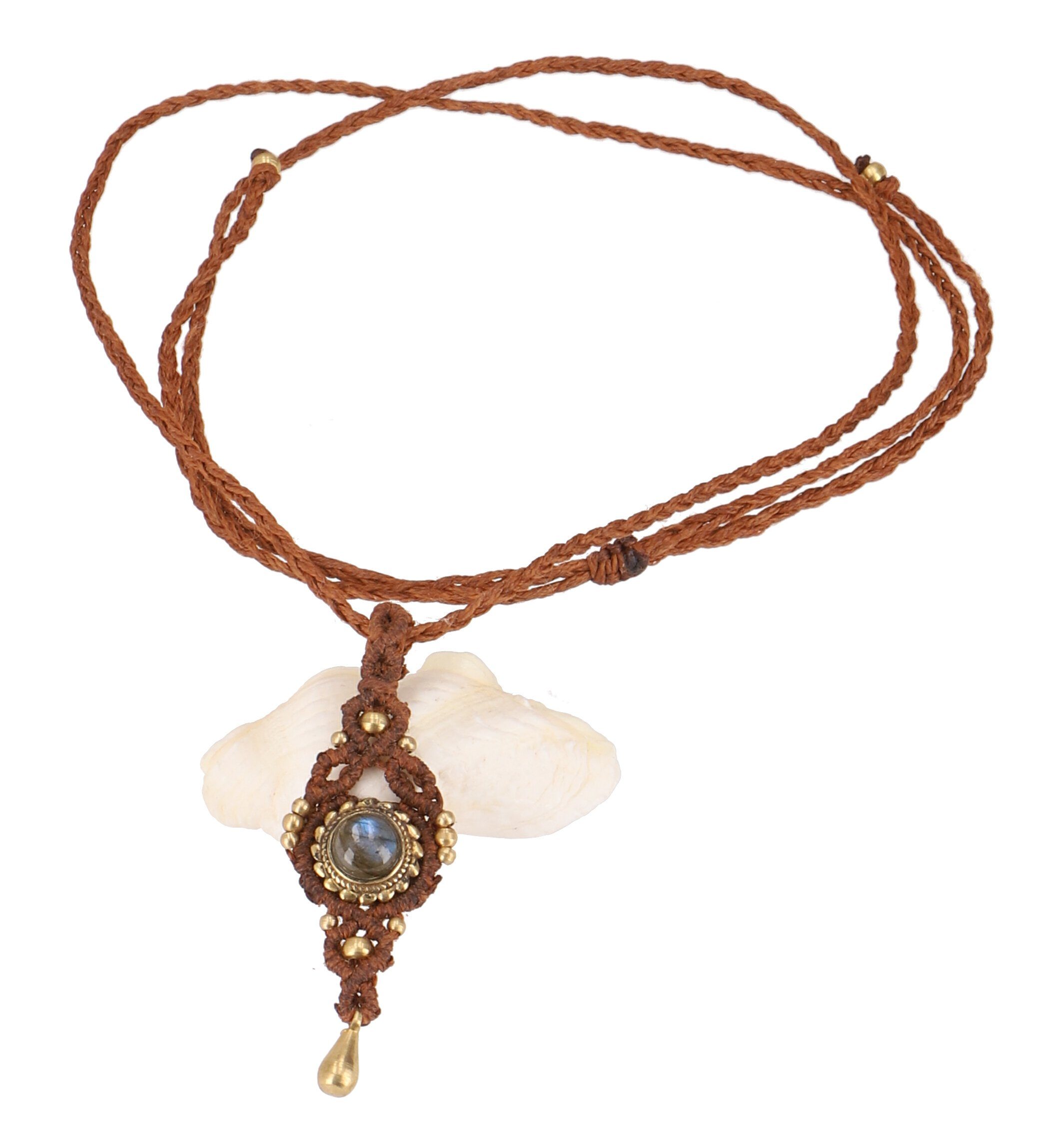 Guru-Shop Perlenkette Boho Makramee Halskette, Unikat Elfenschmuck,.. günstig online kaufen