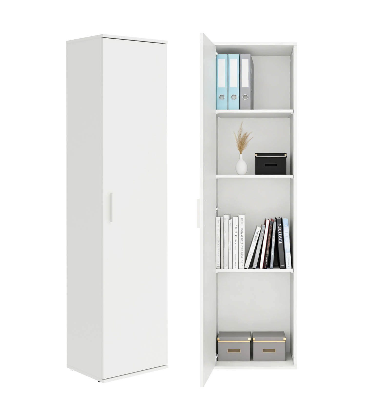 mokebo Mehrzweckschrank Der Kompakte Vorratsschrank, Flurschrank, Universalschrank in Weiß