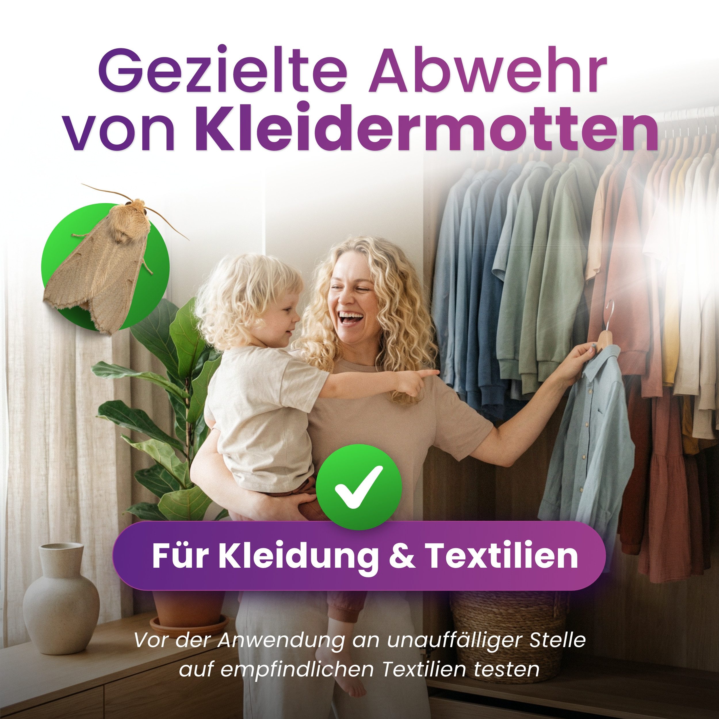 Repellion Insektenspray Anti Motten Spray - Mottenspray gegen Motten & Mottenlarven, 500 ml, Schutz gegen Motten (für Kleidermotten & Lebensmittelmotten)