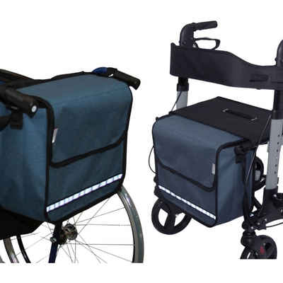 Seniori Gehstock SENIORI Rollator / Rollstuhl Tasche Rollatortasche Rollstuhltasche, 5F. Blau - Flex