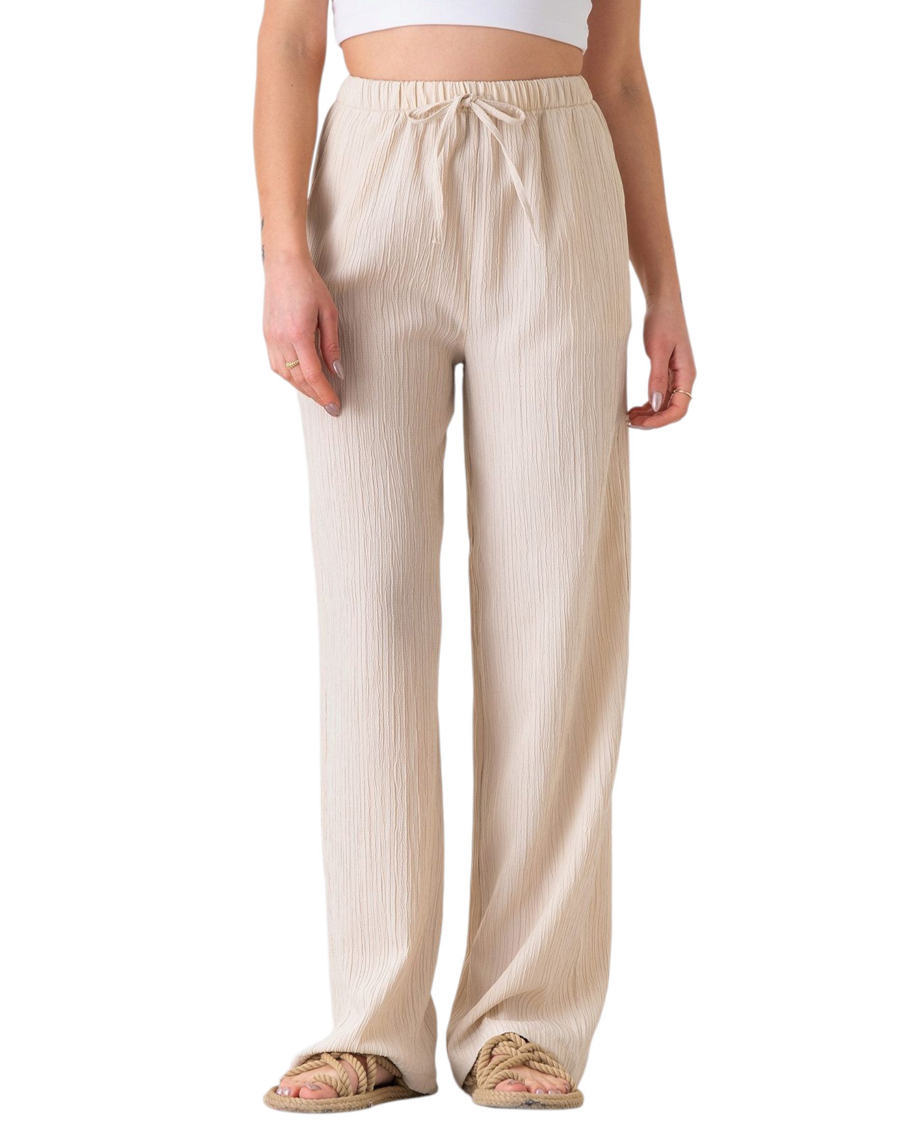 fashionshowcase Palazzohose Damen Sommerhose Crinkle Marlene-Hose mit weite günstig online kaufen