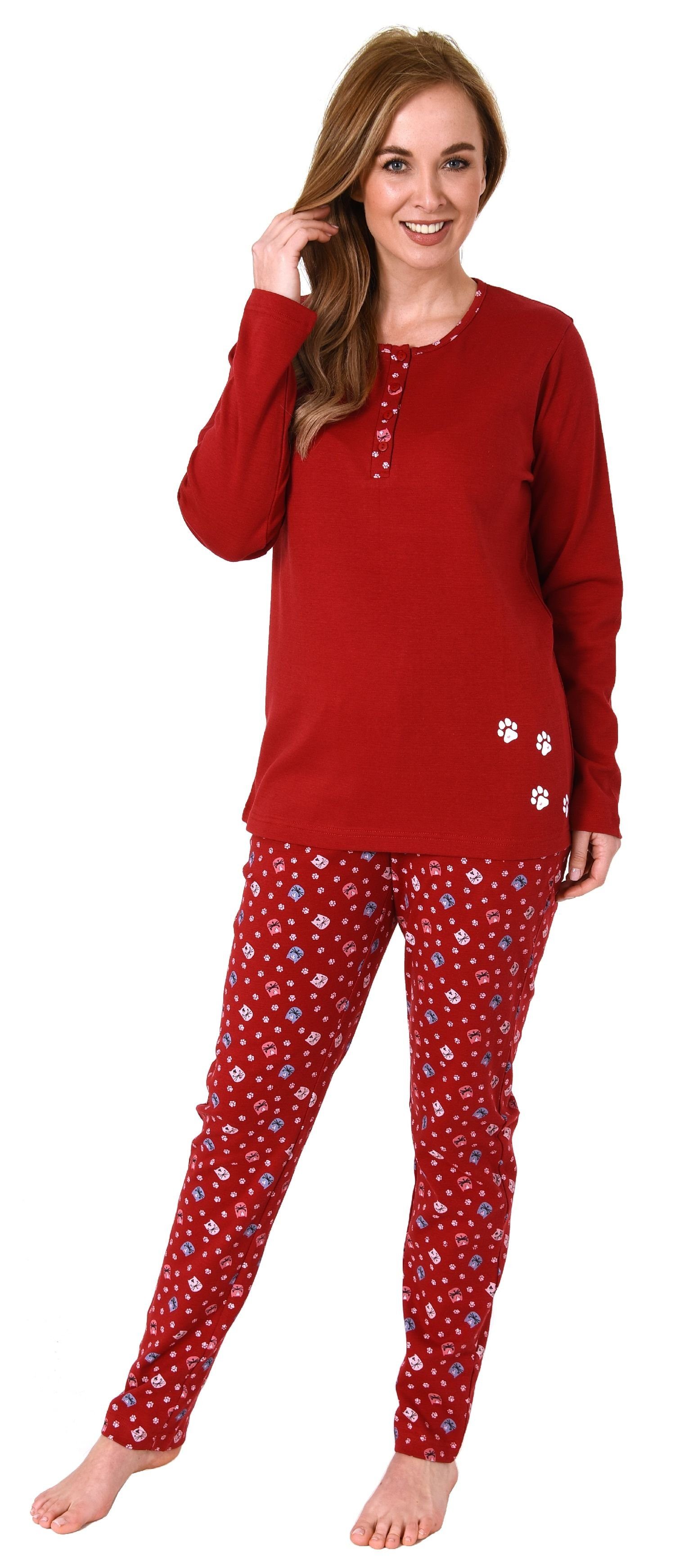 Normann Pyjama »Damen Pyjama langarm Schlafanzug in Kuschel Interlock  Qualität mit niedlichem Tier Motiv« online kaufen | OTTO
