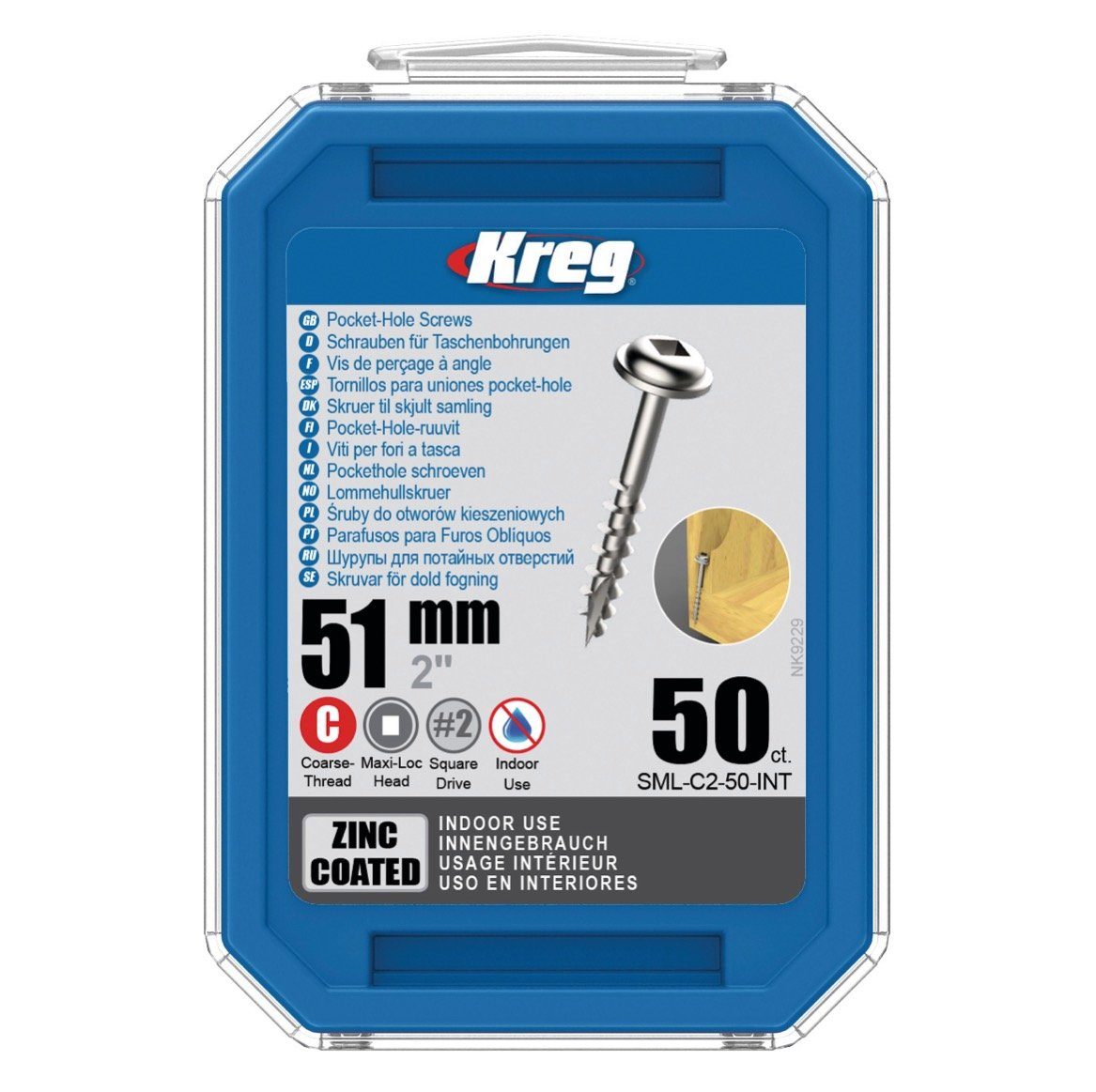 Kreg Schraube Pocket-Hole Linsenkopfschraube 51 mm 50 Stk (SML-C2-50) Vierkantant