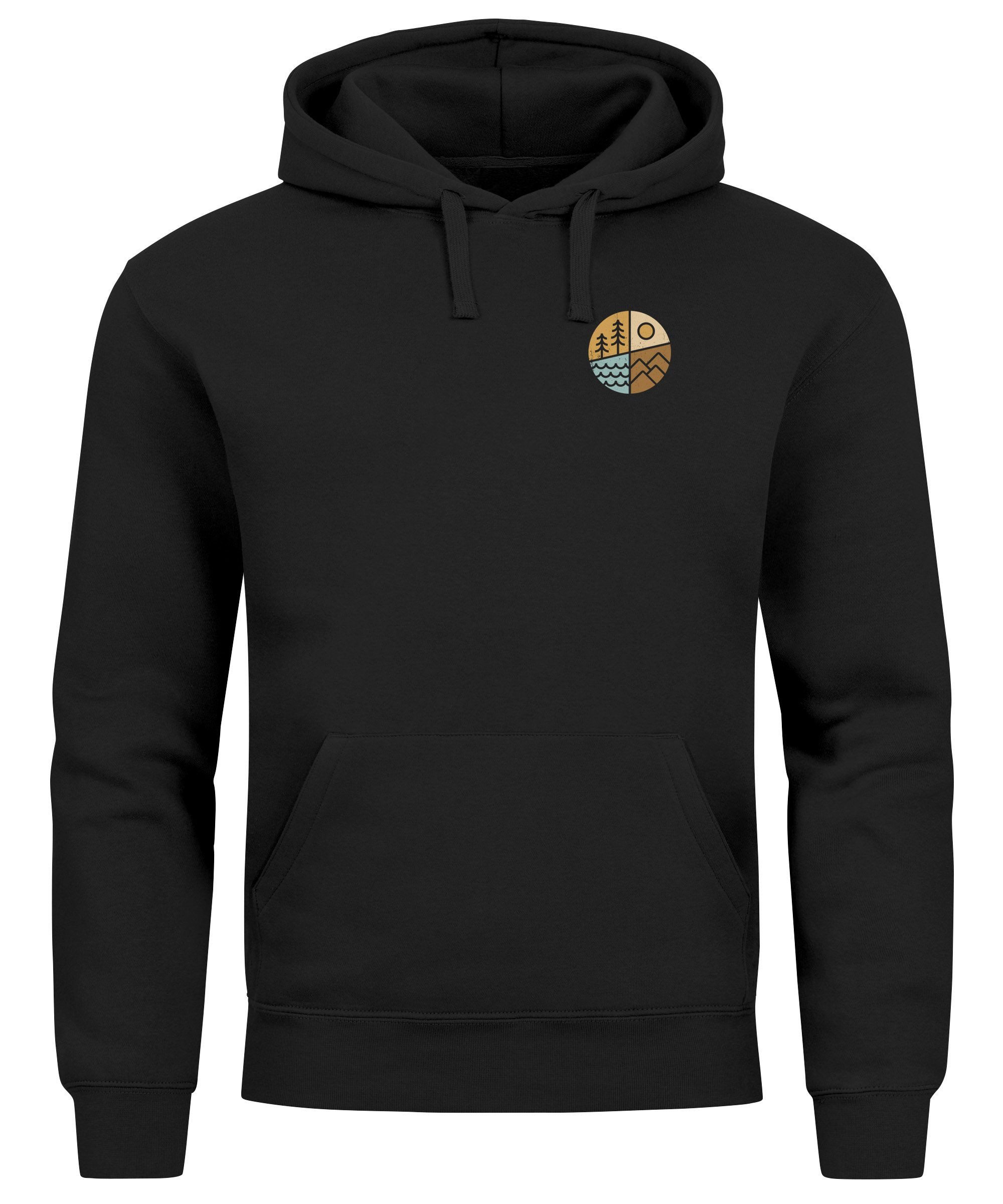Neverless Hoodie Hoodie Backprint Herren Natur günstig online kaufen