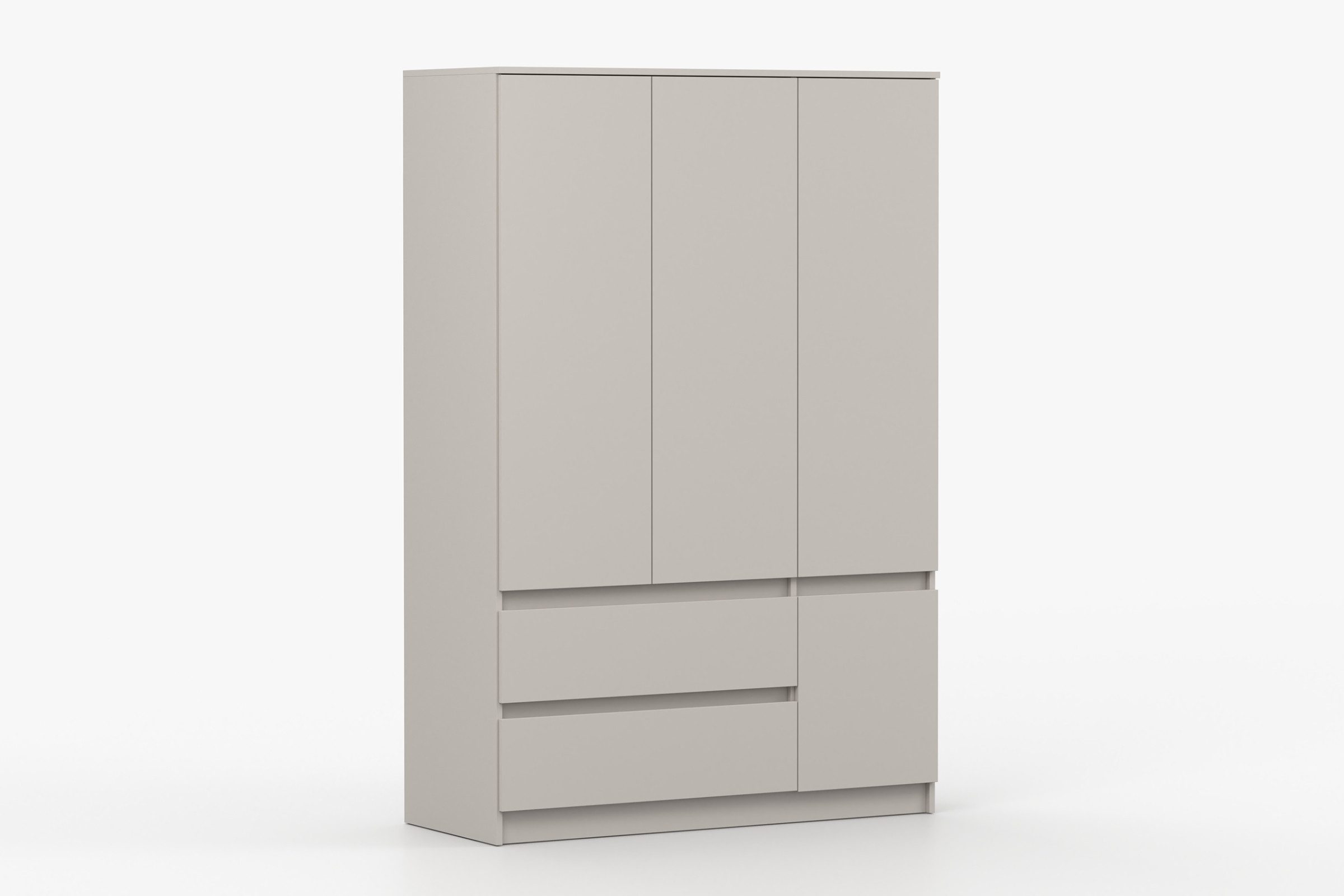 Deine Möbel 24 Kleiderschrank SIMO 01 120 cm in Weiß / Kaschmir, 4 Türen, 2 Schubladen (Set, 1-St., Drehtürenschrank ideal für Kinderzimmer & Jugendzimmer) Kinderkleiderschrank mit 5 Einlegeböden und 1 Kleiderstange