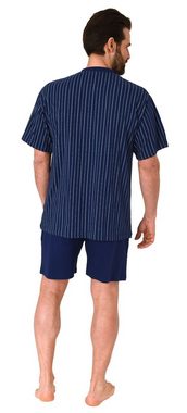 Normann Pyjama Herren Schlafanzug kurzarm Shorty Pyjama - Streifenoptik - 122 650