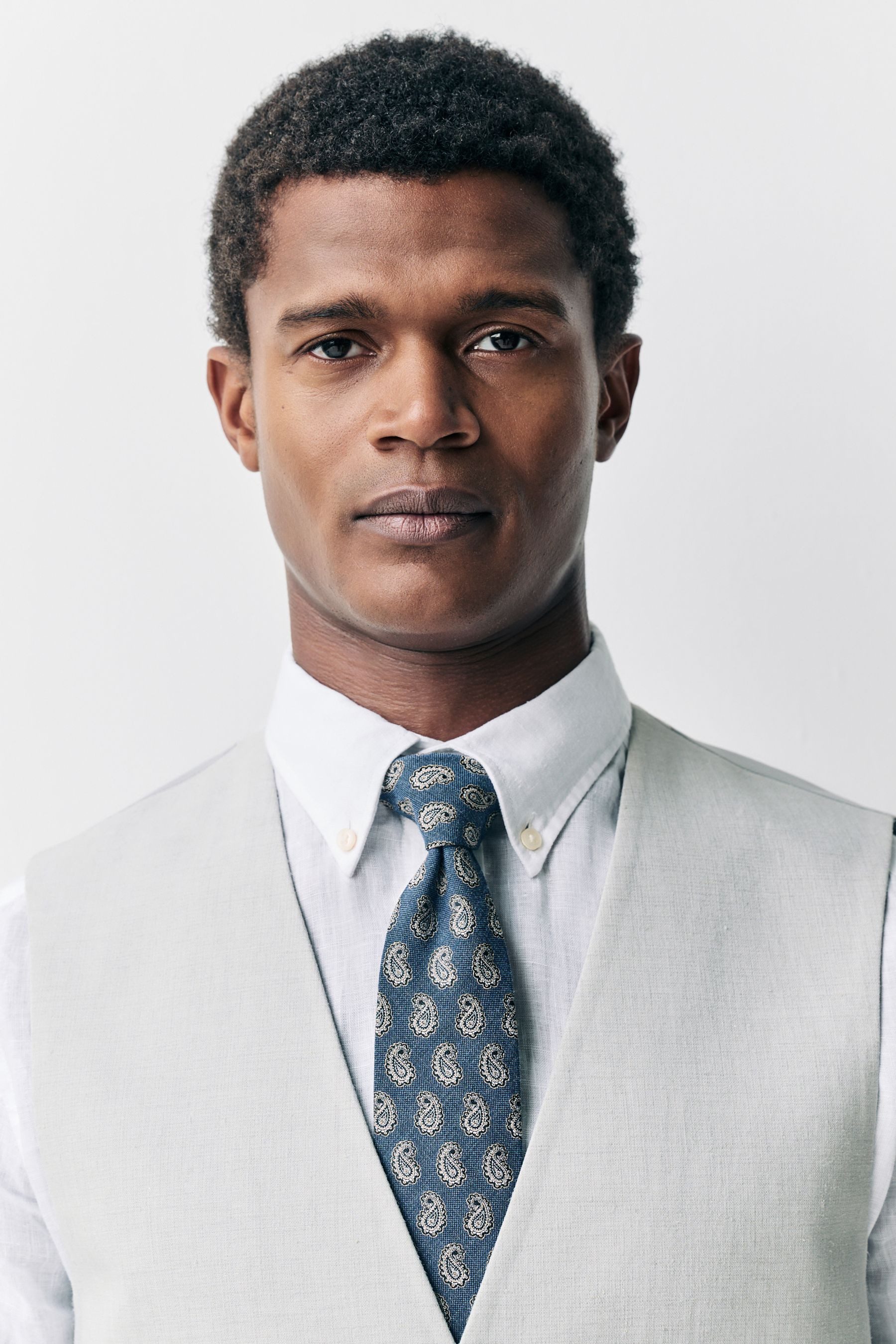 Next Anzugweste Strukturierte Anzugweste aus Leinen (1-tlg)