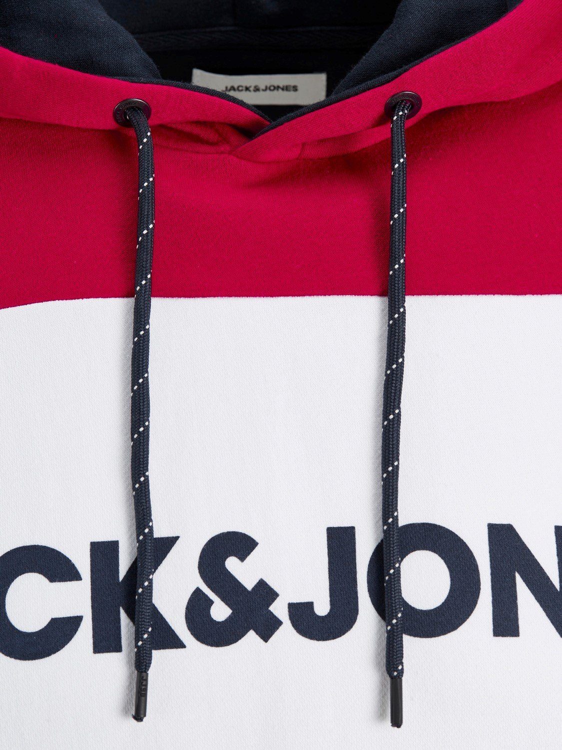 Jack & Jones Hoodie Warmer in Hoodie JJELOGO Pullover Logo Print Rot Sweater 4416
