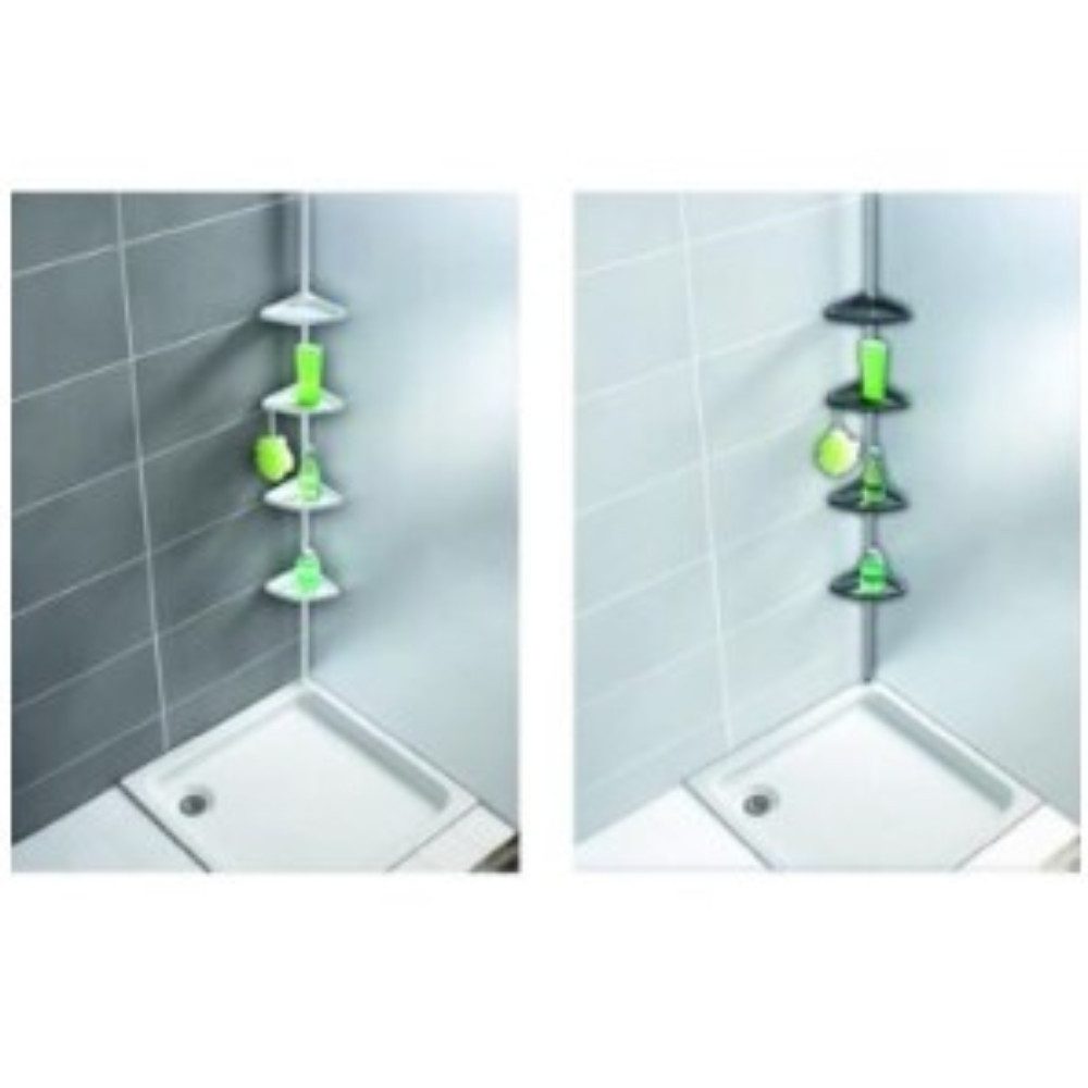WENKO Duschregal Teleskop Regal Duscheckregal, Spar-Set 2-tlg., höhenverstellbar