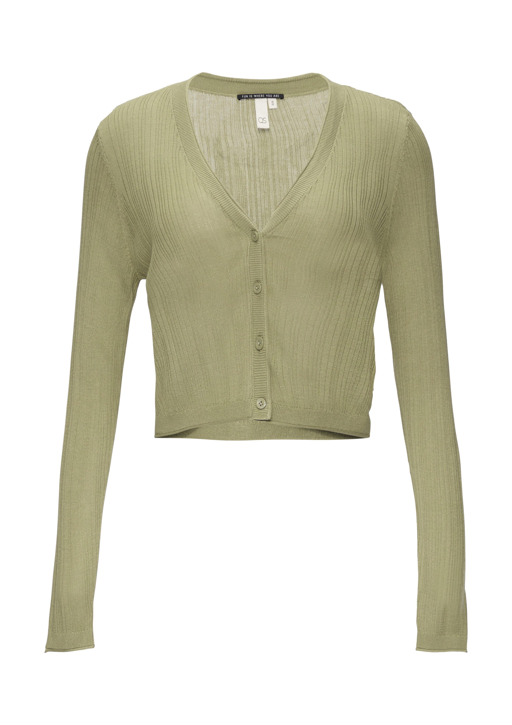 QS Cardigan Strickjacke Verkürzte Strickjacke aus günstig online kaufen