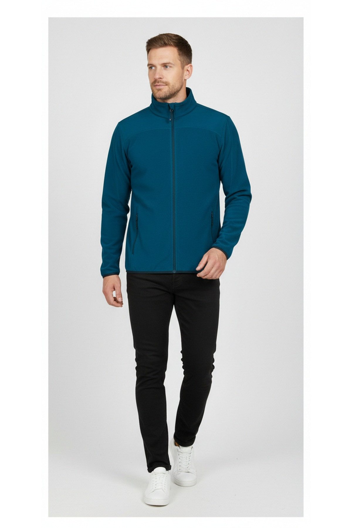 DEPROC Active Kapuzenfleecejacke Kirkvale Men III Stehkragen, Frontreissverschluss, Seitentaschen