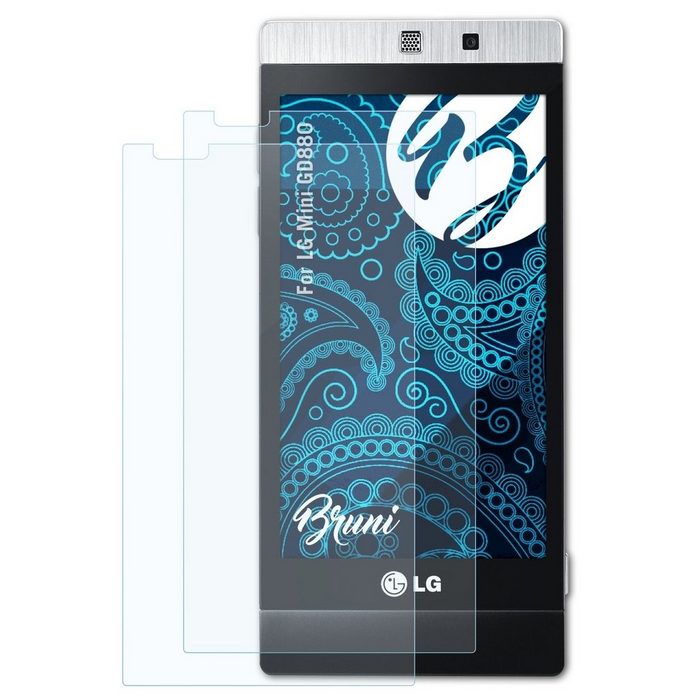 Bruni Schutzfolie Glasklare Displayschutzfolie für LG Mini GD880 (2 Folien) praktisch unsichtbar