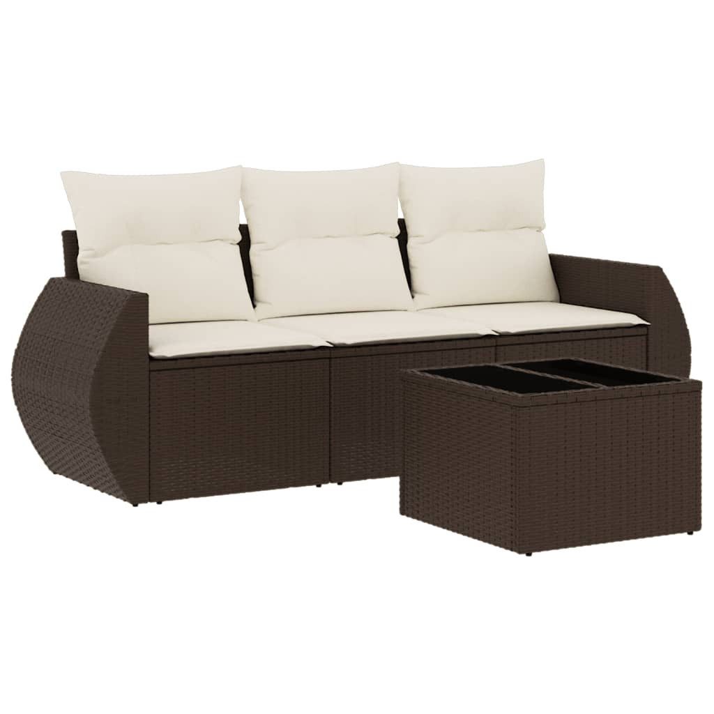 vidaXL Gartenlounge-Set 4-tlg. Garten-Sofagarnitur mit Kissen günstig online kaufen