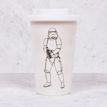Thumbs Up Coffee-to-go-Becher Original Stormtrooper - Keramikbecher mit Silikondeckel (weiß), Lizenzprodukt