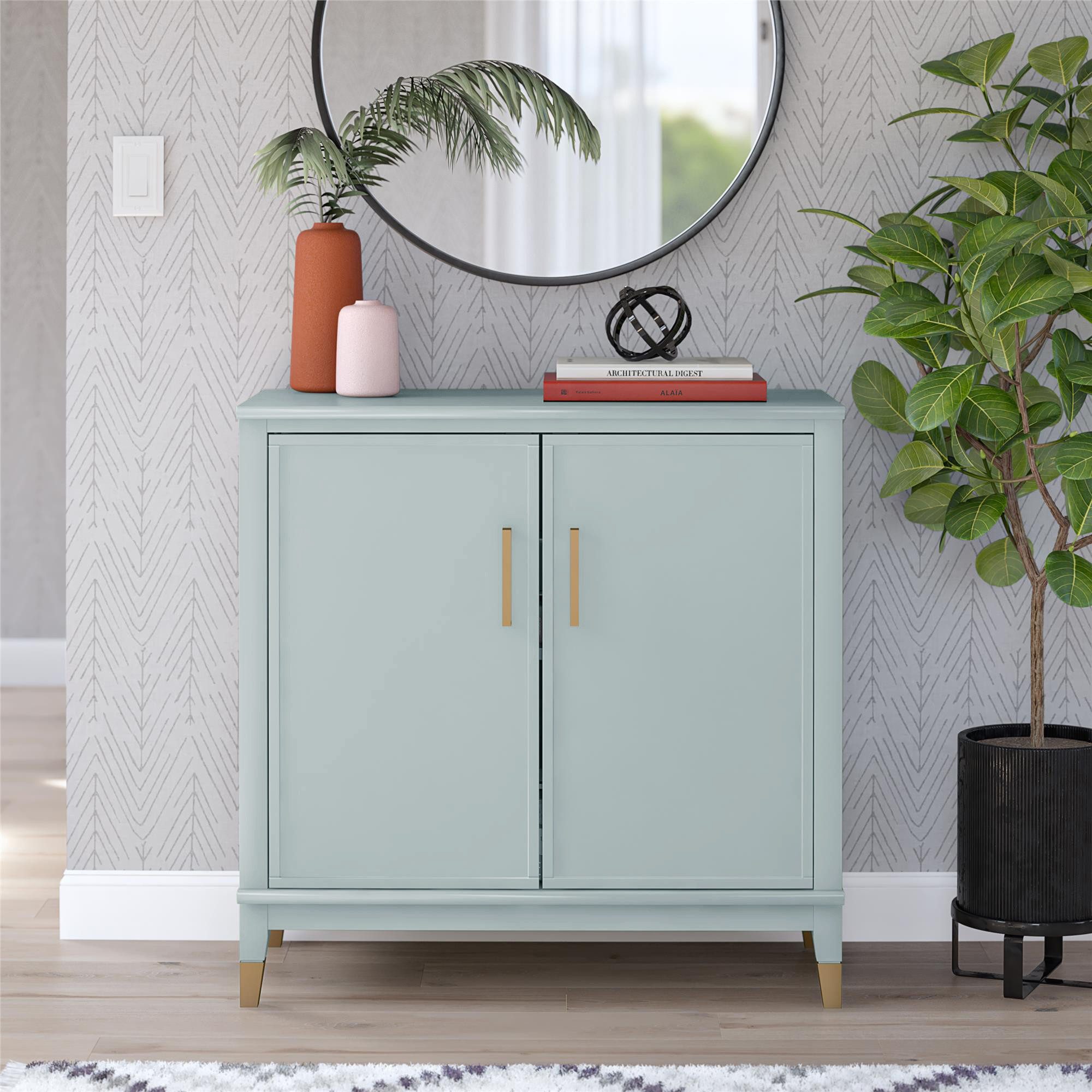 loft24 Mehrzweckschrank Westerleigh Schrank, 2 Türen, Griffe und Füße in goldfarben, Breite 84 cm
