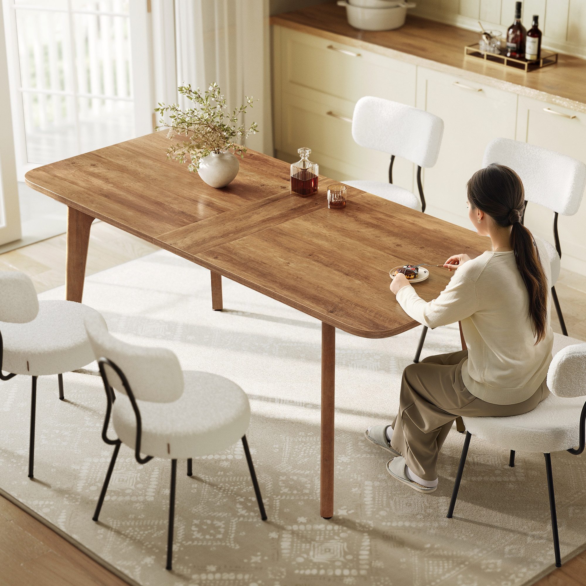 VASAGLE Esstisch, Esstisch mit ausziehbarer Tischplatte, günstig online kaufen