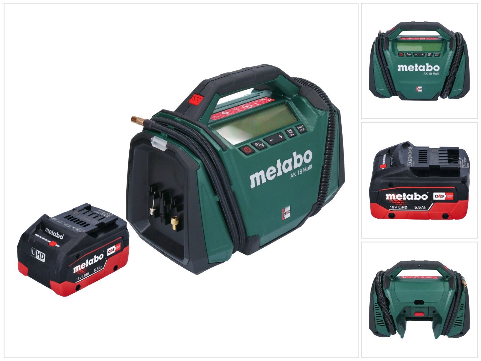 metabo Akku-Handkompressor AK 18 Multi Akku Kompressor 18 V 11 bar + 1x Akku 5,5 Ah - ohne Lader