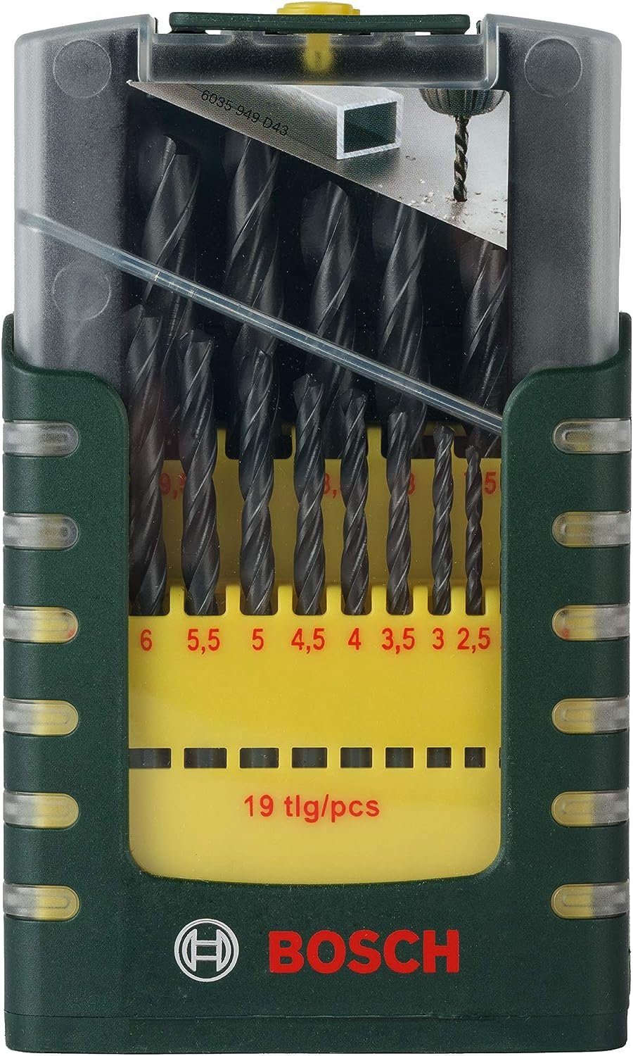 BOSCH mm, - 19-tlg., Bosch Metallbohrer-Set und Bohrer- 1 Gripbox Bitset 10 HSS-R,