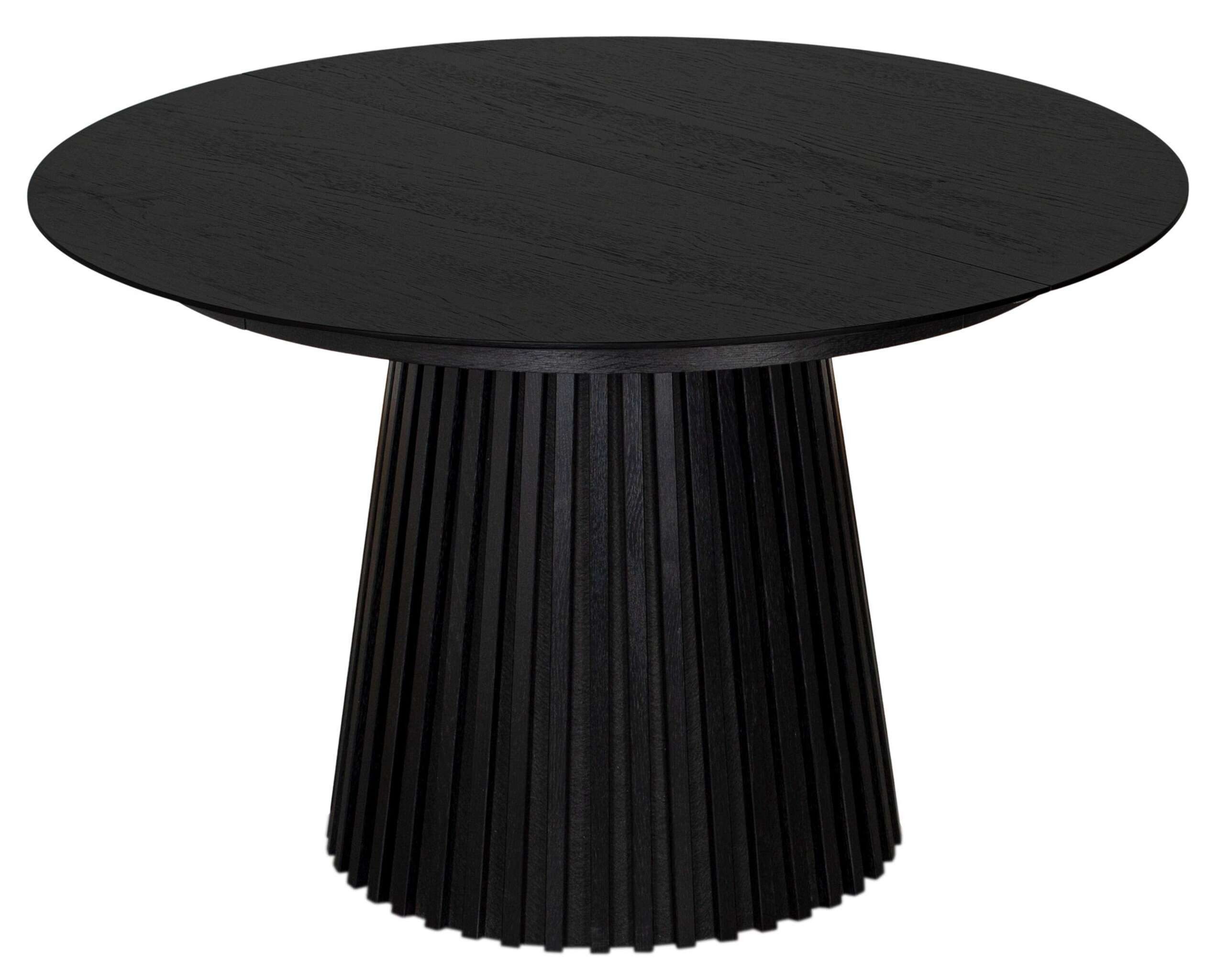 MR.DEKO Esstisch Holz rund Ø 120 cm Black Oak Esszimmertisch Eiche FSC®-zertifiziert (Esstisch oder Küchentisch), Runder Esstisch Andria Black Oak aus Eiche Massivholz & Furnier FSC®