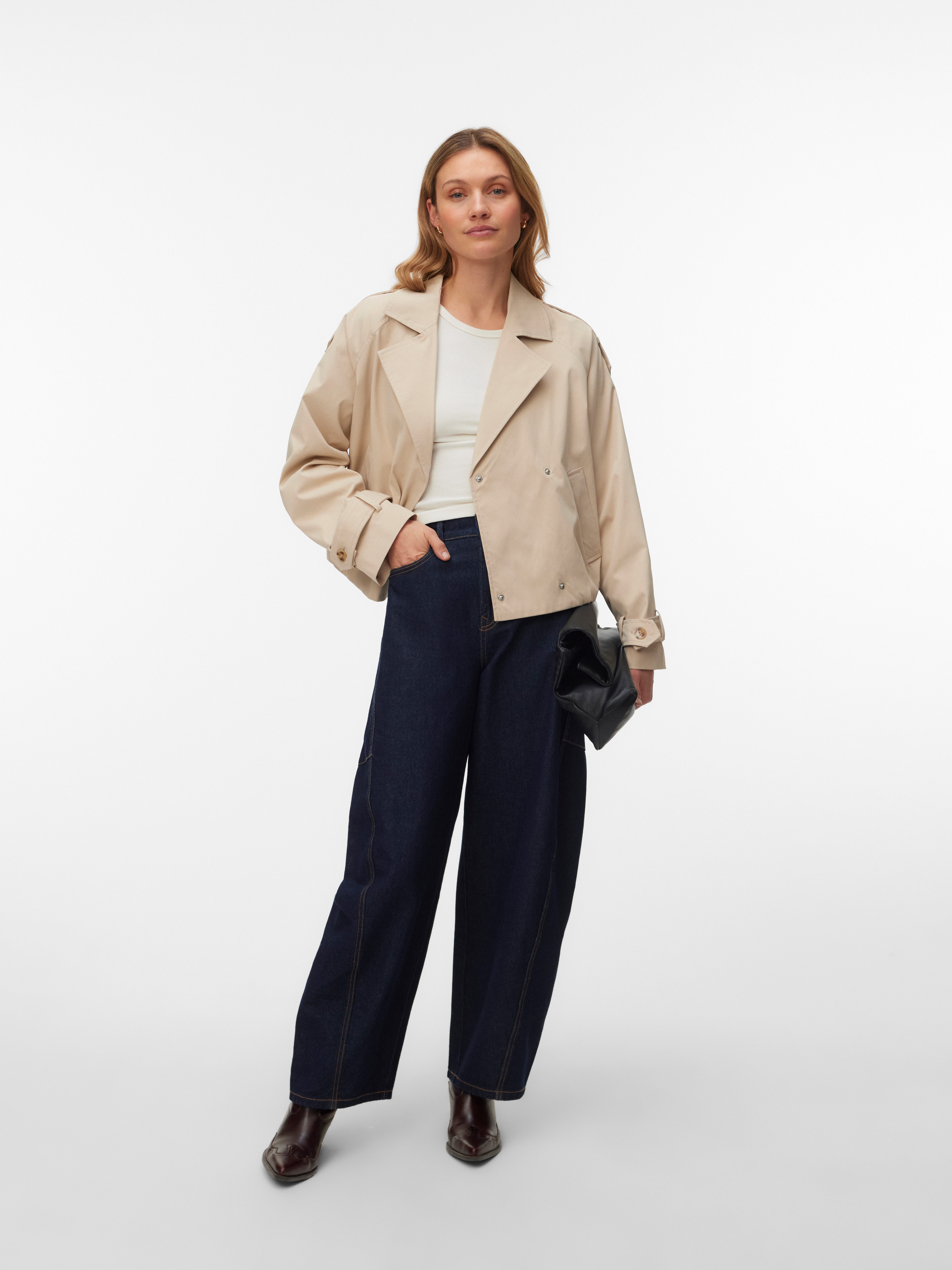 Vero Moda Kurzjacke VMCHELSEA MADDY SHORT JACKET Kunstfaser, im Trenchcoat Style – Bild 4 von 5