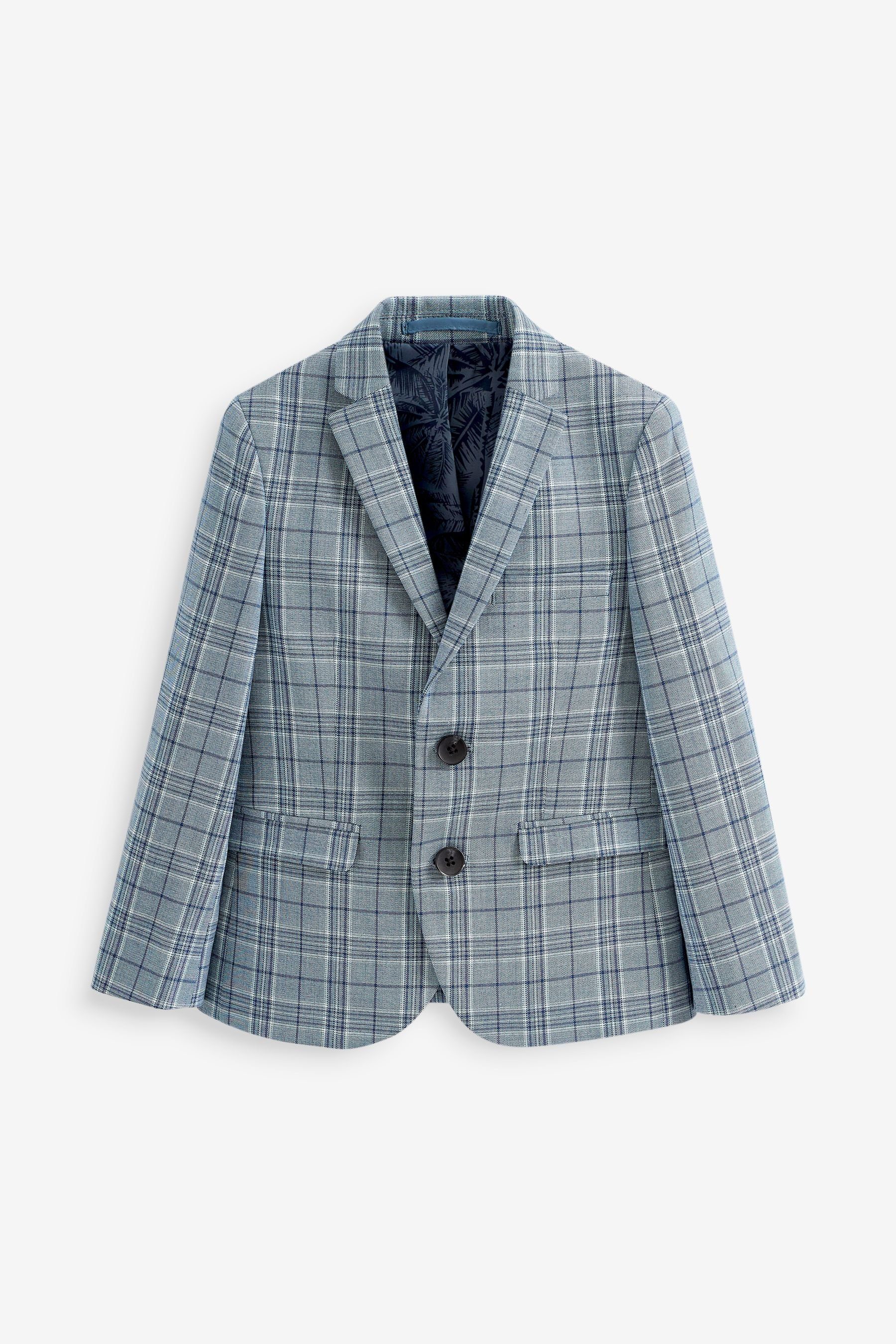 Next Baukastensakko Skinny Fit Anzug-Sakko Blue Check (1-tlg)