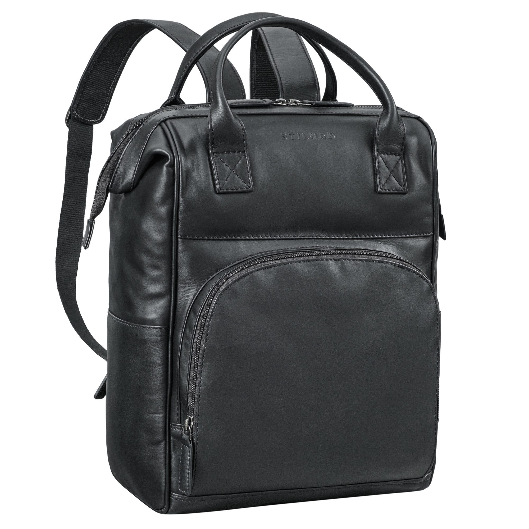 STILORD Notebookrucksack "Sia" Premium Damen Rucksack Leder Groß Laptoprucksack 15 15,3 Zoll