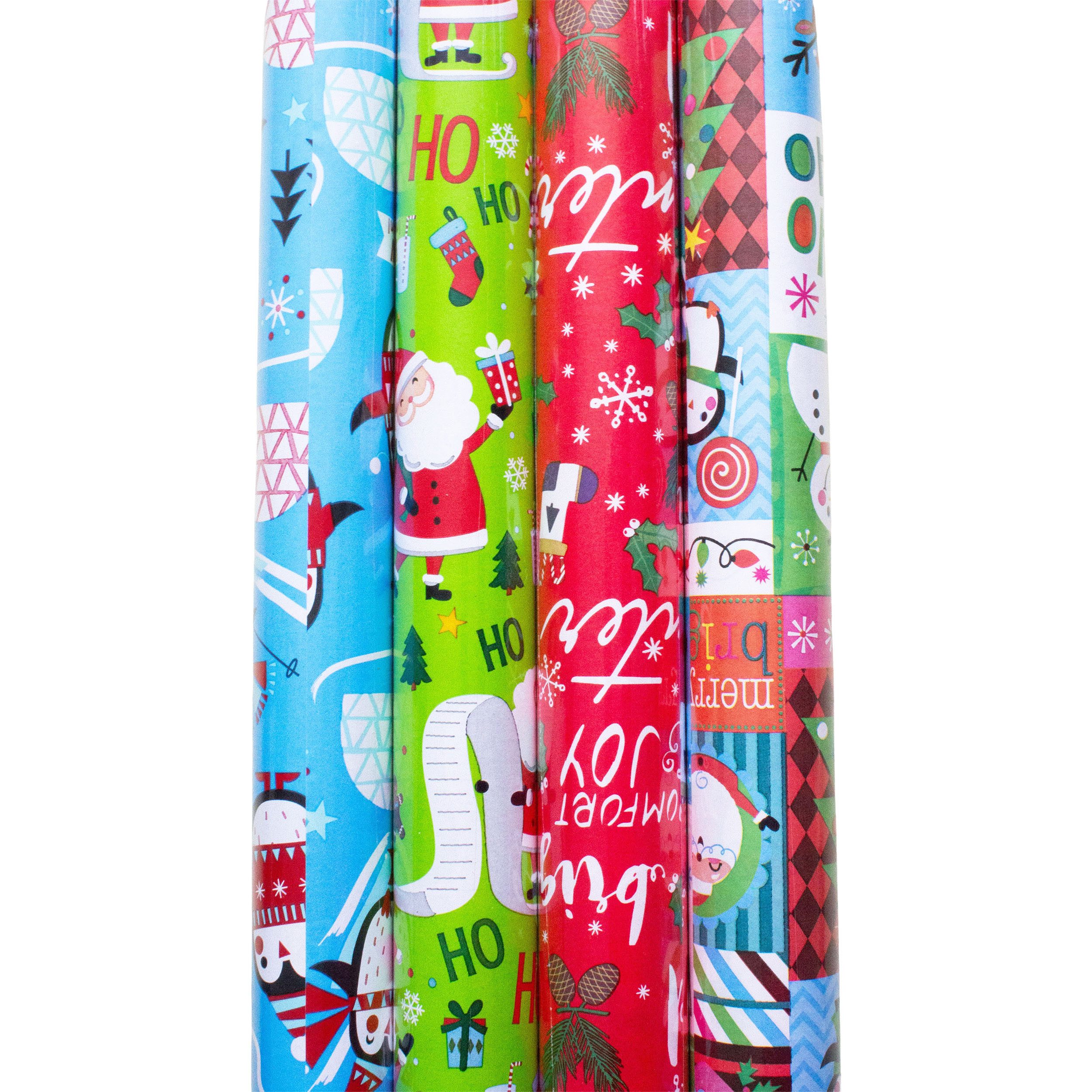 Geschenkpapier 4 Rollen Geschenkpapier für Weihnachten Weihnachtsgeschenkpapier