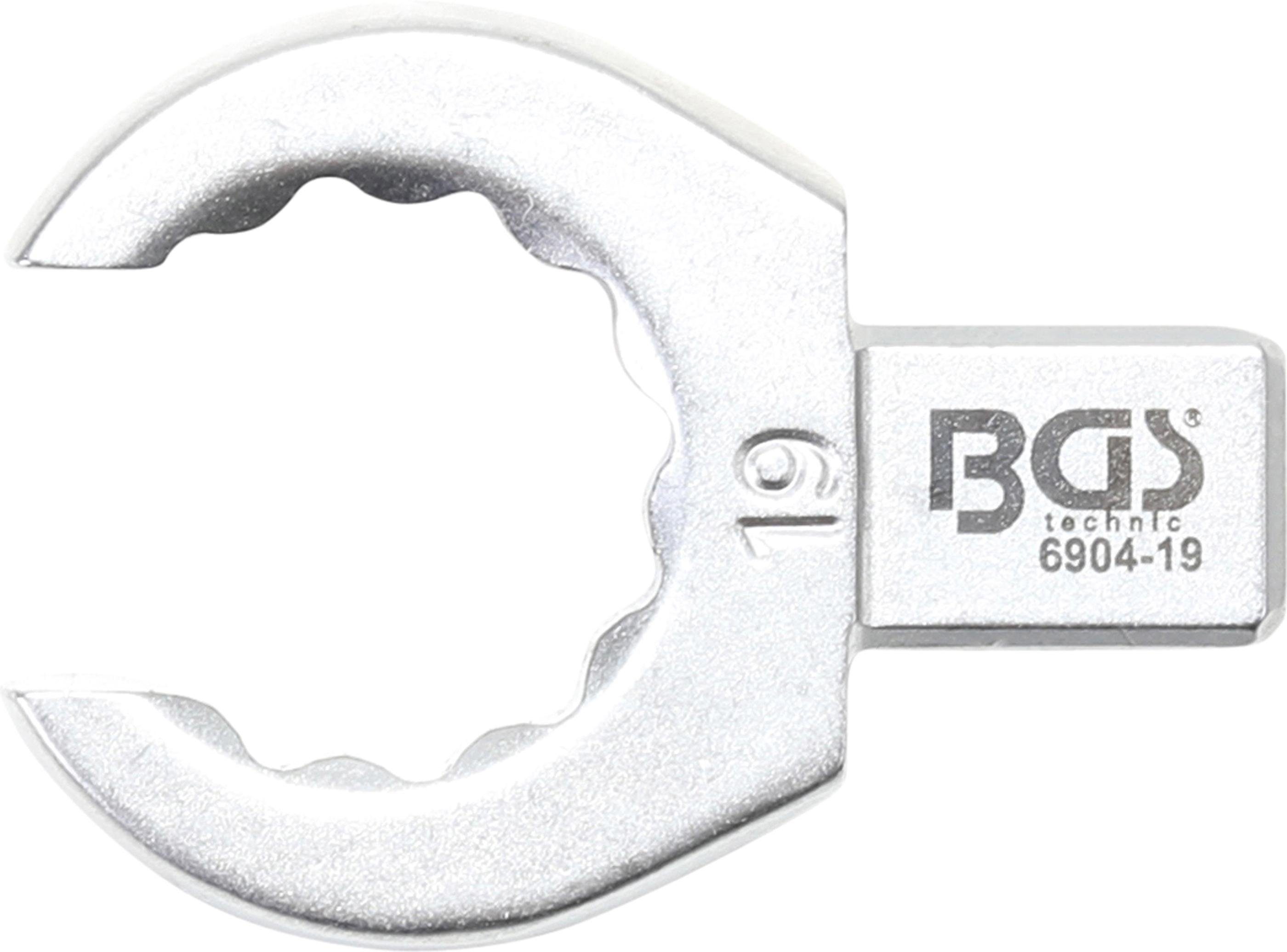 BGS technic Ausstechform Einsteck-Ringschlüssel, offen, 19 mm, Aufnahme 9 x 12 mm