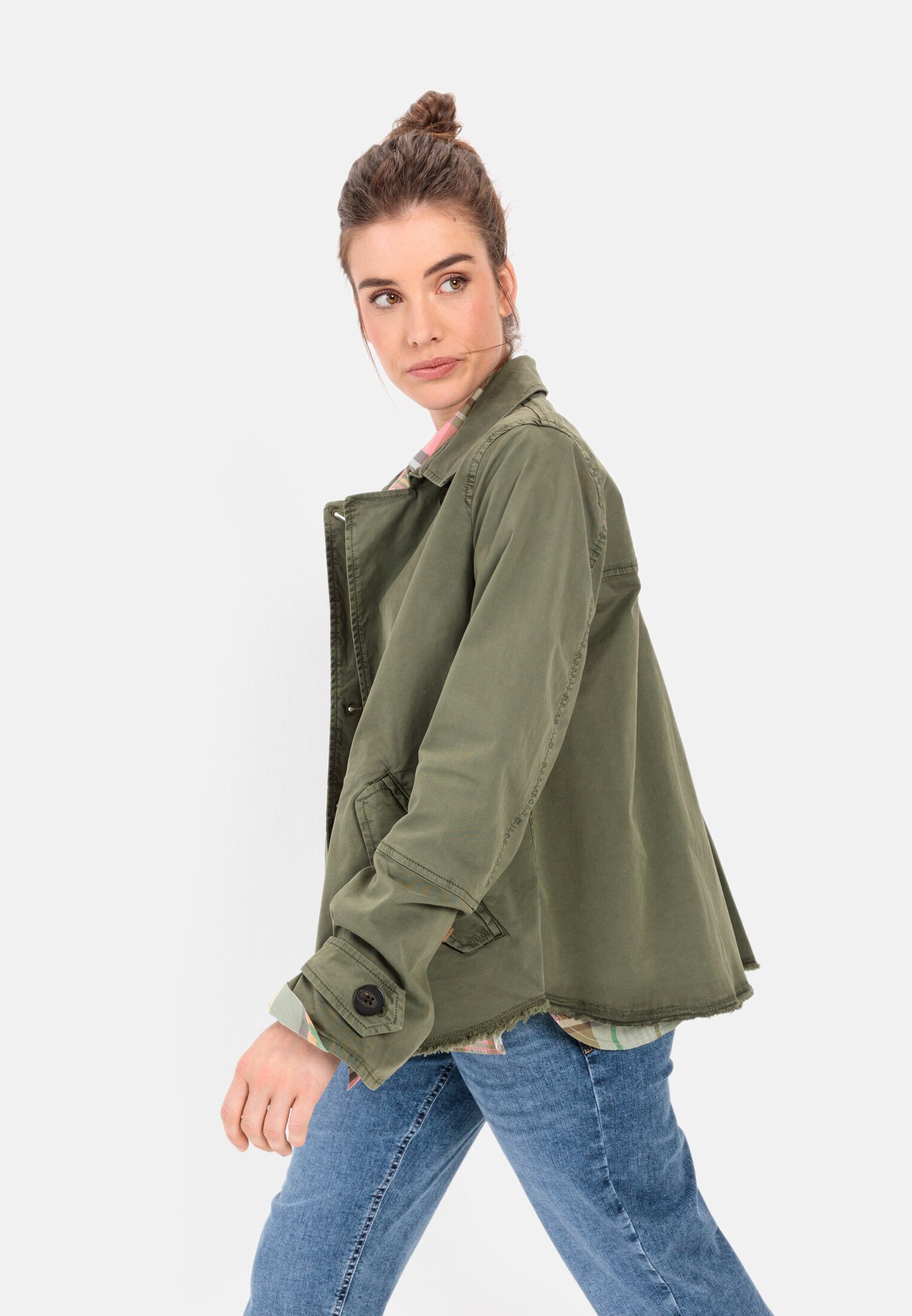 camel active Jackenblazer aus einem elastischen Baumwollmix Langarm Reverskragen