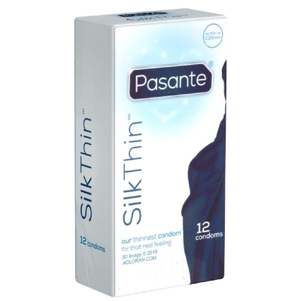 Pasante Kondome Pasante «Silk Thin» superdünne gefühlsechte Kondome für ein Maximum an Gefühl Packung mit, 12 St., extrem dünne Wandstärke für intensiveres Empfinden