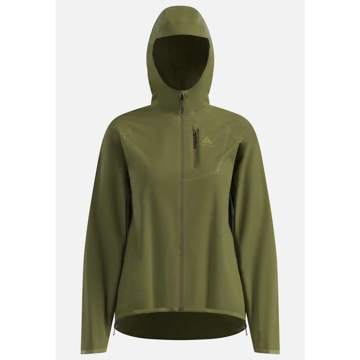 Odlo Outdoorjacke The Zeroweight Dual Dry Performance Knit Waterproof Running Jacket Wasserdichte und atmungsaktive Laufjacke aus recycelten Materialien