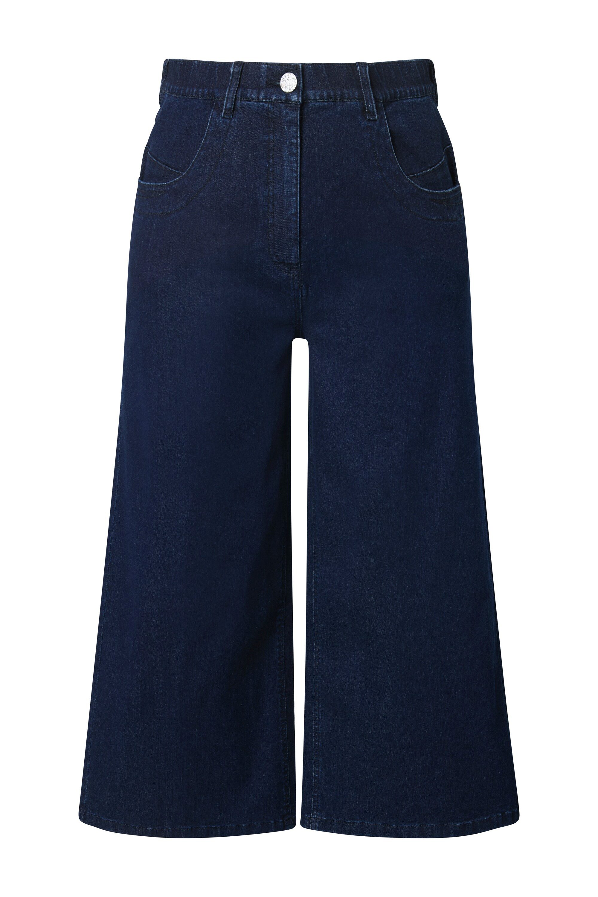 Regular-fit-Jeans Jeans-Culotte wadenlang weites Bein Marlenehose
